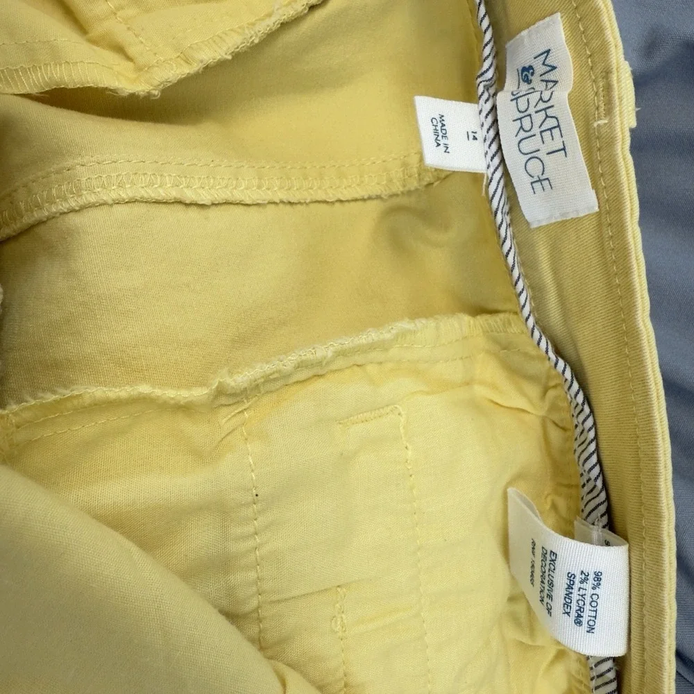 Market & Spruce Women's‎ 14 Madison Mid Rise Chino Shorts Yellow Daisy Duke 38X3